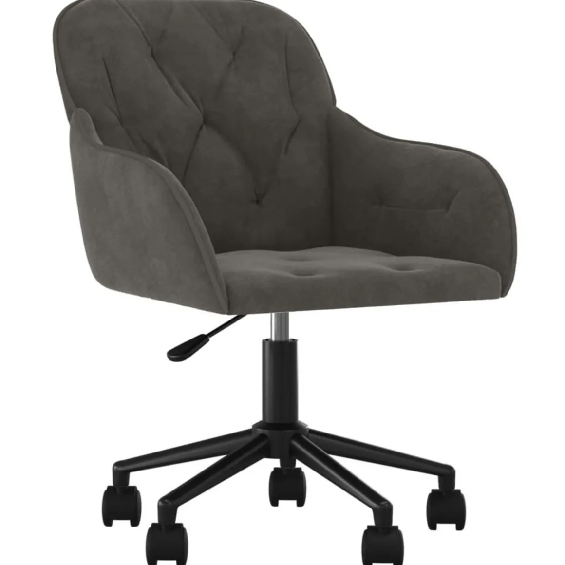 Chaise pivotante de bureau Gris fonce Velours