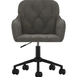 Chaise pivotante de bureau Gris fonce Velours