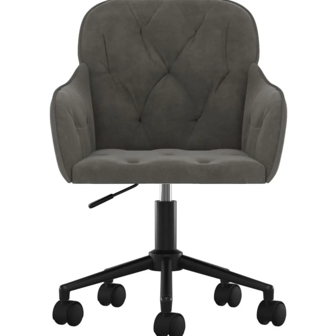 Chaise pivotante de bureau Gris fonce Velours