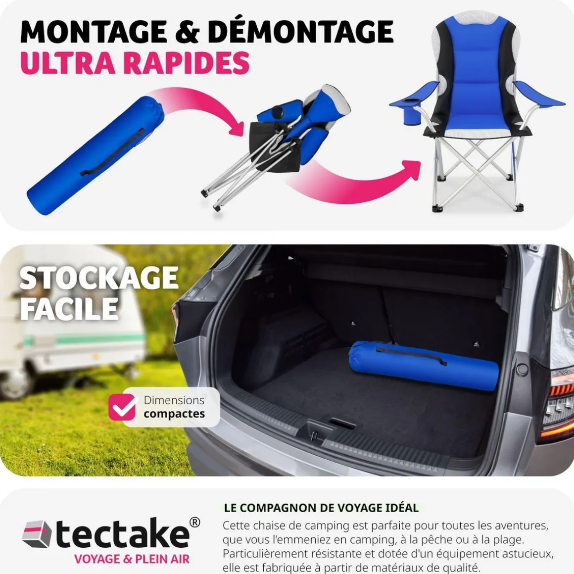 Chaise pliante avec rembourrage