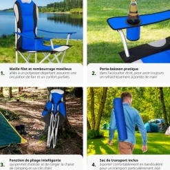 Chaise pliante avec rembourrage