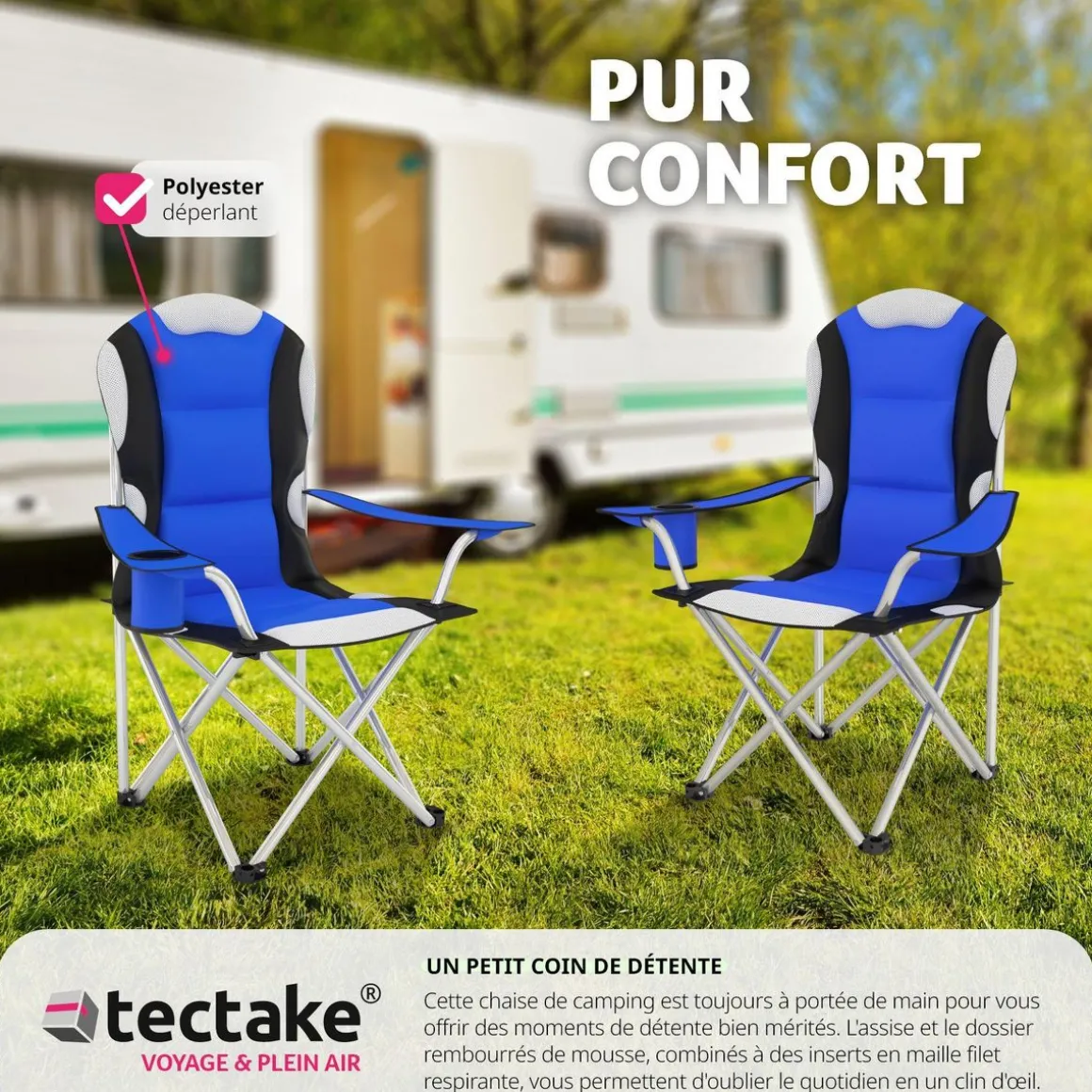 Chaise pliante avec rembourrage