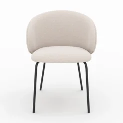 Chaise Victoria en tissu et pieds en métal (lot de 2)