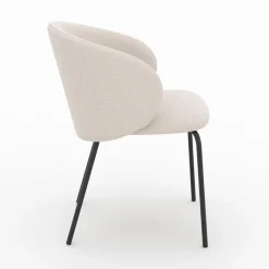 Chaise Victoria en tissu et pieds en métal (lot de 2)