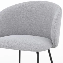 Chaise Victoria en tissu et pieds en métal (lot de 2)