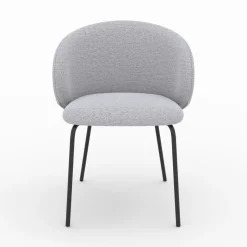 Chaise Victoria en tissu et pieds en métal (lot de 2)