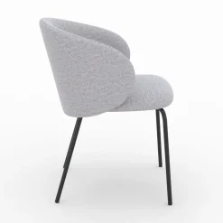 Chaise Victoria en tissu et pieds en métal (lot de 2)