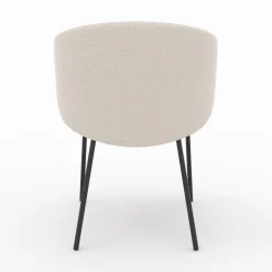 Chaise Victoria en tissu et pieds en métal (lot de 2)