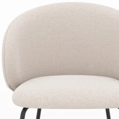 Chaise Victoria en tissu et pieds en métal (lot de 2)