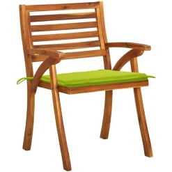 Chaises de jardin avec coussins lot de 8 Bois d'acacia solide