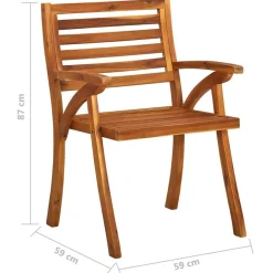 Chaises de jardin avec coussins lot de 8 Bois d'acacia solide