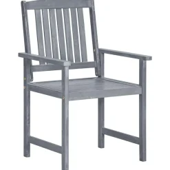 Chaises de jardin et coussins lot de 8 Bois acacia solide Gris