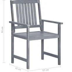 Chaises de jardin et coussins lot de 8 Bois acacia solide Gris