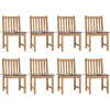 Chaises de jardin lot de 8 avec coussins Bois de teck massif