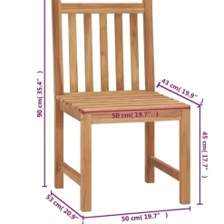 Chaises de jardin lot de 8 avec coussins Bois de teck massif