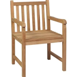 Chaises de jardin lot de 2 et coussins beige Bois teck massif