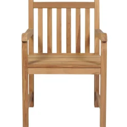 Chaises de jardin lot de 2 et coussins beige Bois teck massif