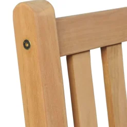 Chaises de jardin lot de 8 et coussins carreaux rouge Bois teck