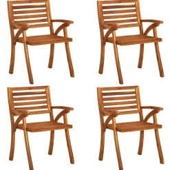 Chaises de jardin lot de 4 Bois d'acacia solide