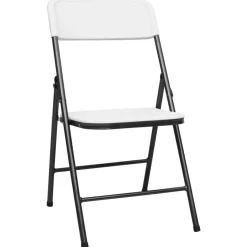 Chaises de jardin pliables lot de 4 PEHD Blanc