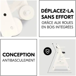 Chaises hautes Beta+B Blanc + Coussin chaise haute en bois Highchair Pad Deluxe Minnie Mouse Gris