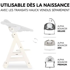 Chaises hautes Beta+B Blanc + Coussin chaise haute en bois Highchair Pad Deluxe Minnie Mouse Gris