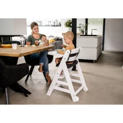 Chaises hautes Beta+B Blanc + Coussin chaise haute en bois Highchair Pad Deluxe Minnie Mouse Gris