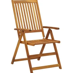 Chaises inclinables de jardin lot de 2 et coussins Bois acacia