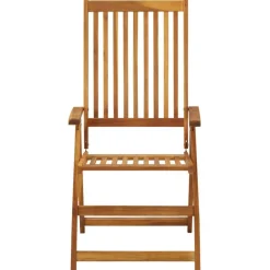 Chaises inclinables de jardin lot de 2 et coussins Bois acacia