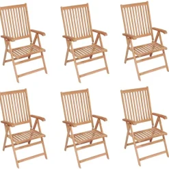 Chaises inclinables de jardin lot de 6 Bois de teck solide