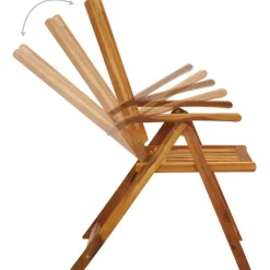 Chaises inclinables de jardin lot de 2 et coussins Bois acacia