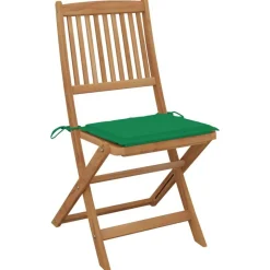 Chaises pliables de jardin lot de 6 avec coussins Bois d'acacia