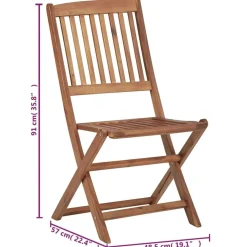 Chaises pliables de jardin lot de 6 avec coussins Bois d'acacia