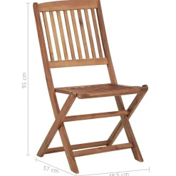 Chaises pliables de jardin lot de 8 avec coussins Bois d'acacia