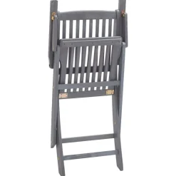 Chaises pliables d'exterieur lot de 8 et coussins Bois d'acacia