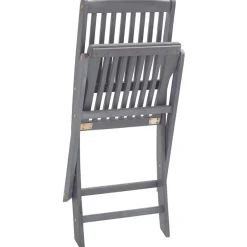 Chaises pliables d'exterieur lot de 2 et coussins Bois d'acacia