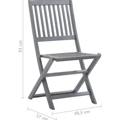 Chaises pliables d'exterieur lot de 2 et coussins Bois d'acacia