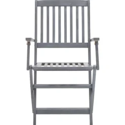 Chaises pliables d'exterieur lot de 4 et coussins Bois d'acacia