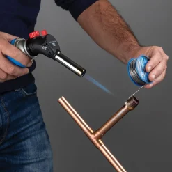 Chalumeau à gaz Multi-usages Soudure Brasage Cuisine + Cartouche de gaz butane 227gr KEMPER