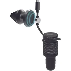 Chargeur allume-cigare Micro USB + Support voiture aimanté