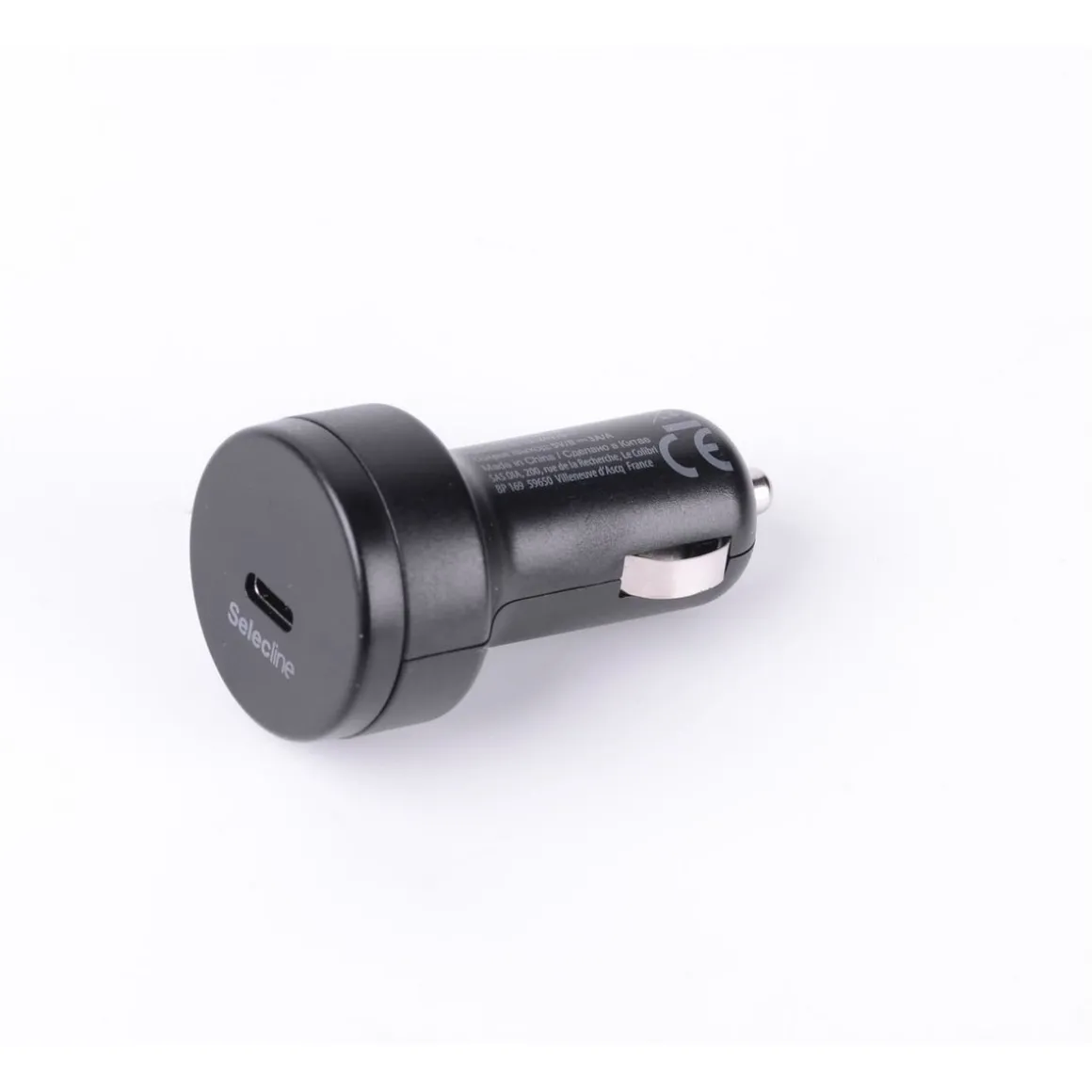 Chargeur allume-cigare USB Type-C - 3A - Noir