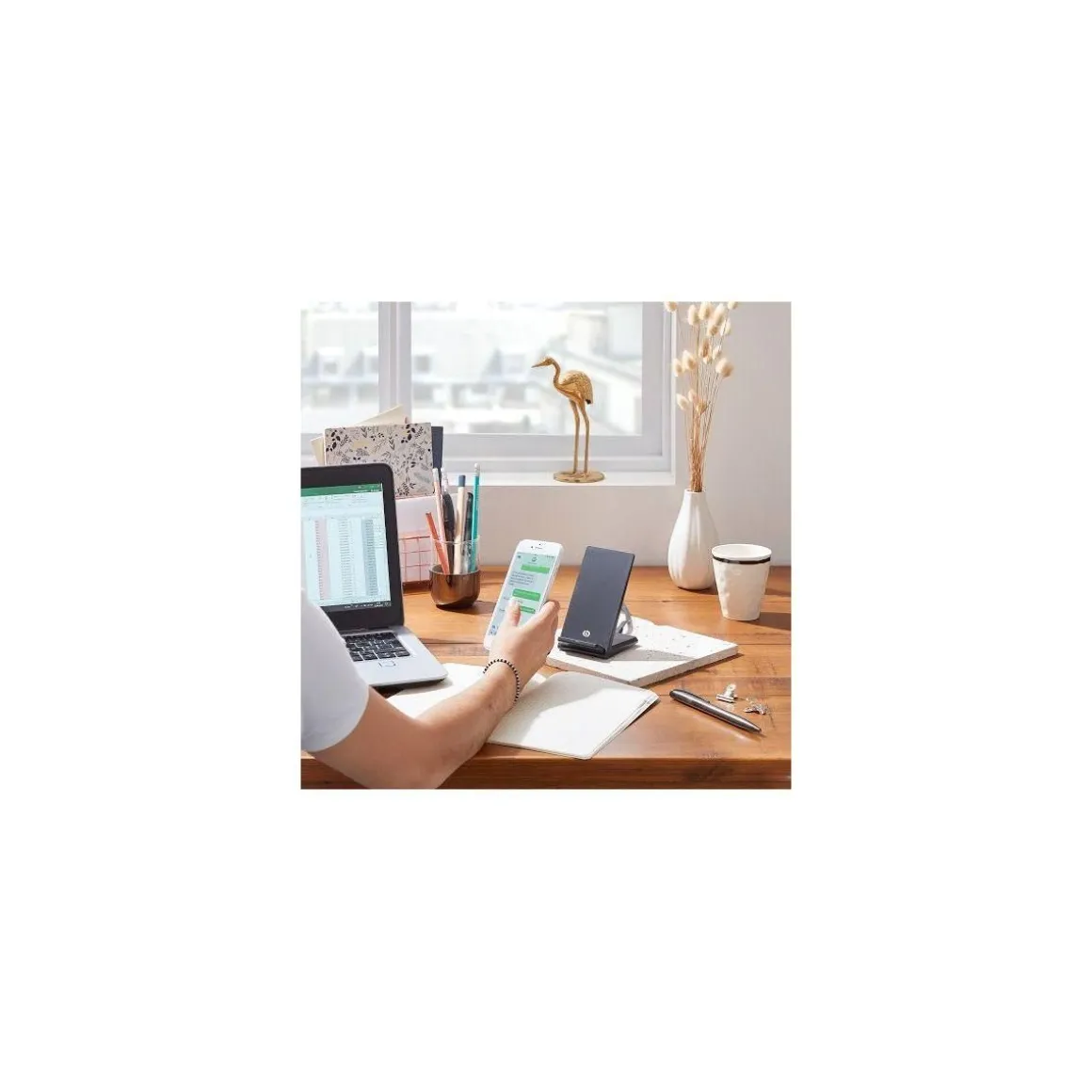 Chargeur induction sans fil Noir Stand