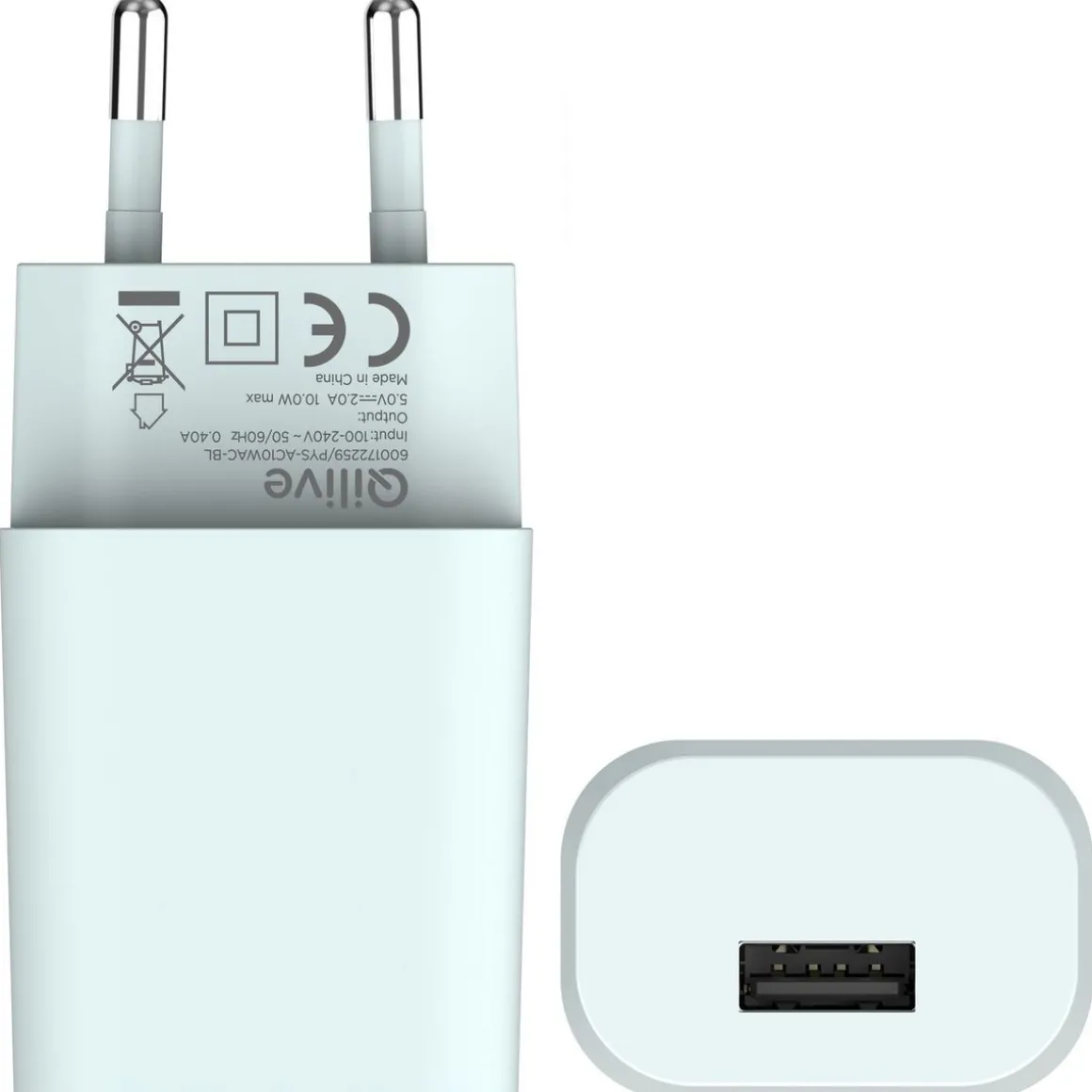 Chargeur secteur USB A 10W - Bleu