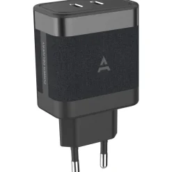 Chargeur secteur USB C x2 65W Noir