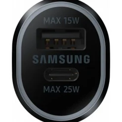 Chargeur voiture double Samsung USB A / USB C - Noir