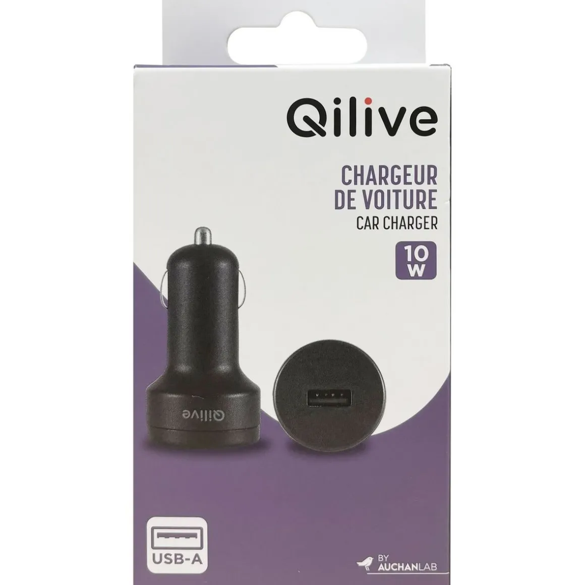 Chargeur voiture USB 10W - Noir