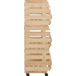 Chariot a legumes 37x30x80 cm Bois de pin solide