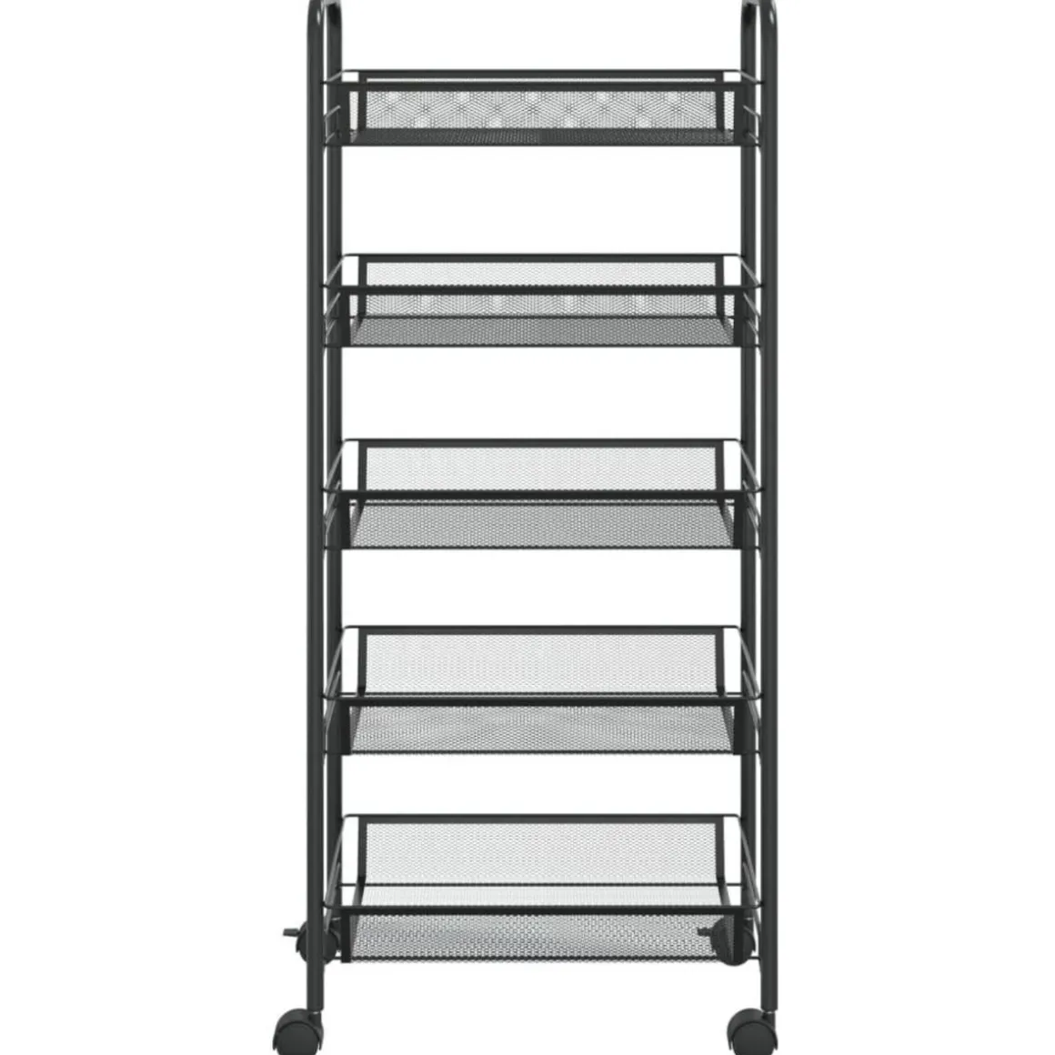 Chariot de cuisine a 5 niveaux Noir 46x26x105 cm Fer