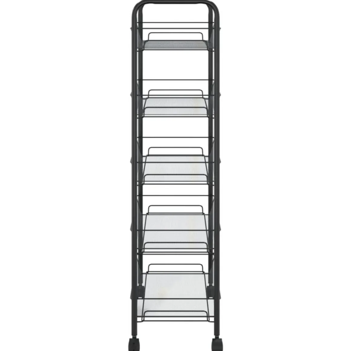 Chariot de cuisine a 5 niveaux Noir 46x26x105 cm Fer