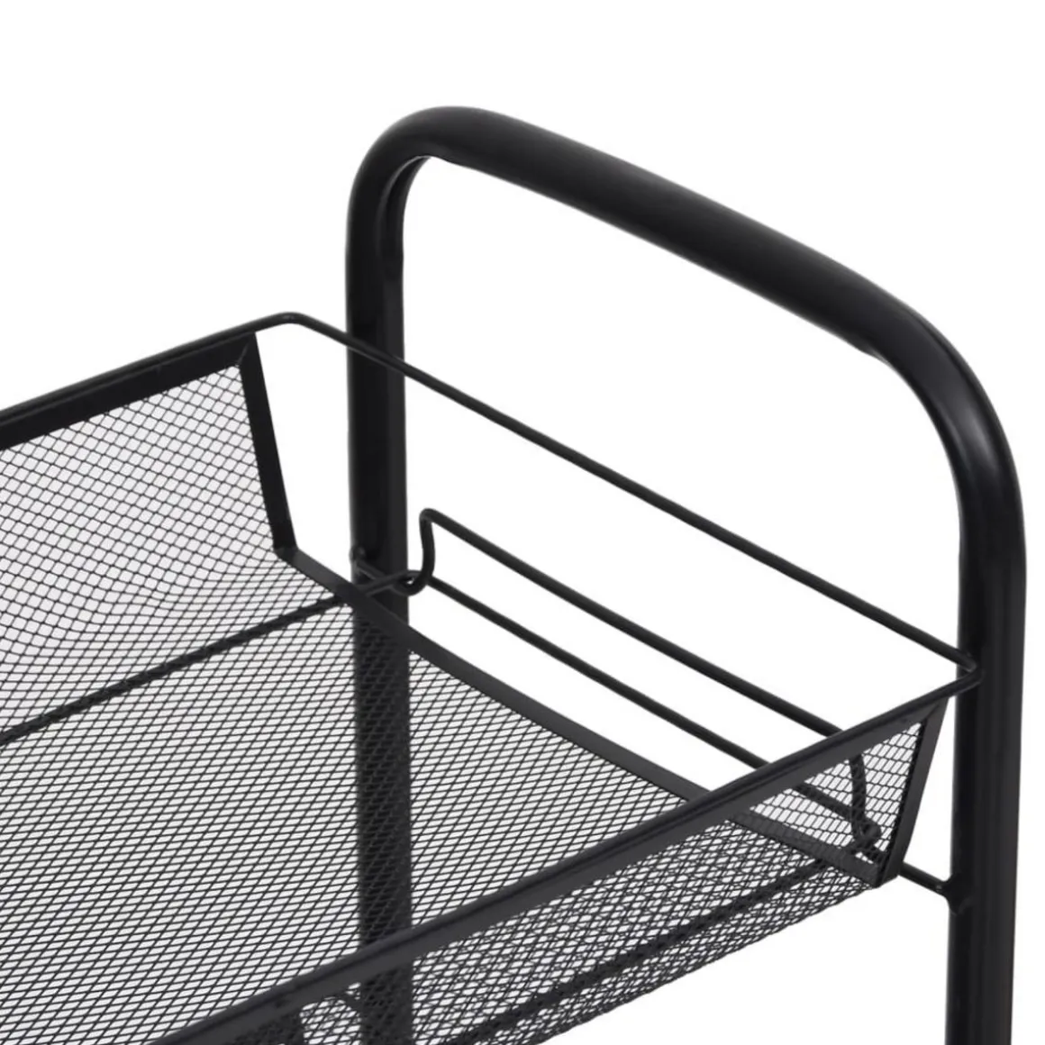 Chariot de cuisine a 5 niveaux Noir 46x26x105 cm Fer